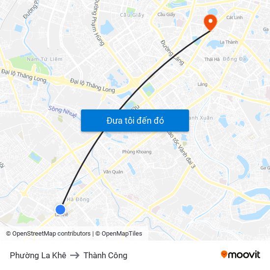 Phường La Khê to Thành Công map