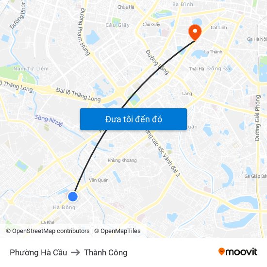 Phường Hà Cầu to Thành Công map