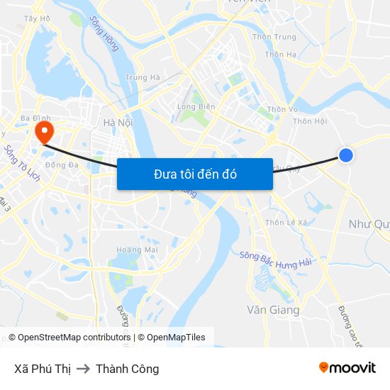 Xã Phú Thị to Thành Công map