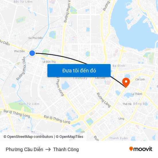 Phường Cầu Diễn to Thành Công map