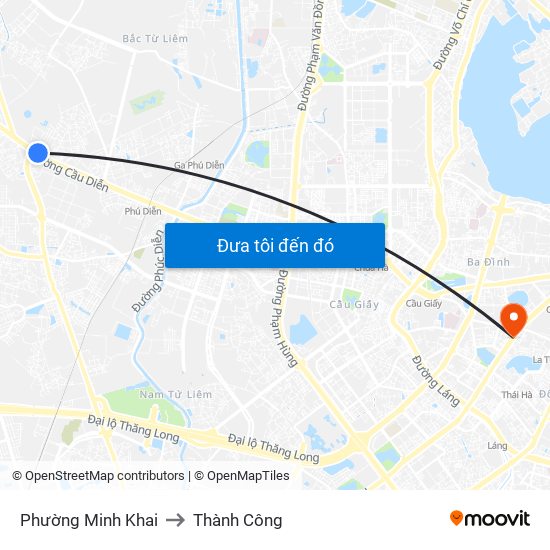 Phường Minh Khai to Thành Công map