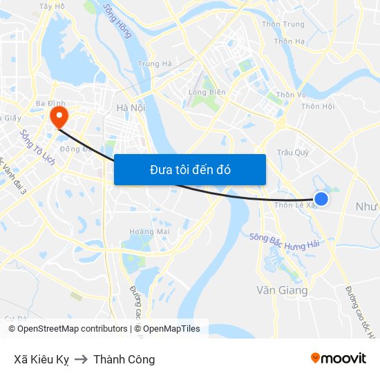 Xã Kiêu Kỵ to Thành Công map