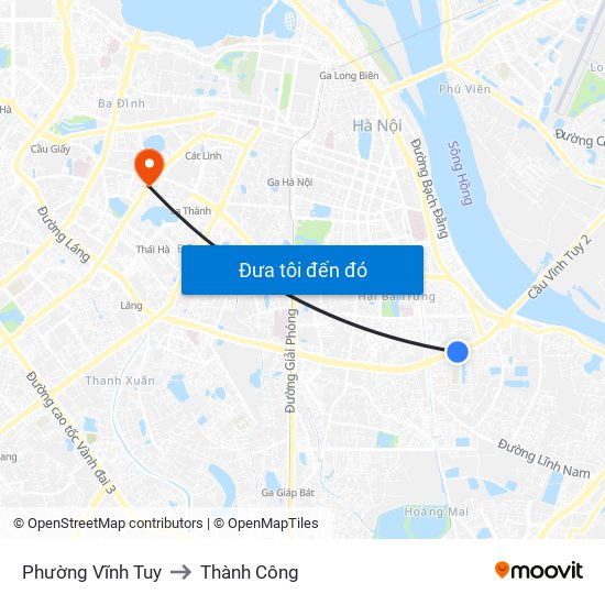 Phường Vĩnh Tuy to Thành Công map