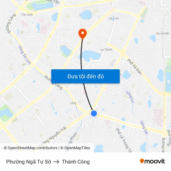 Phường Ngã Tư Sở to Thành Công map