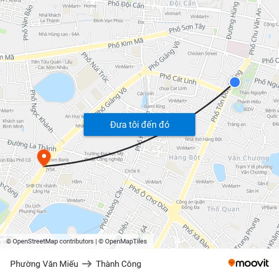 Phường Văn Miếu to Thành Công map