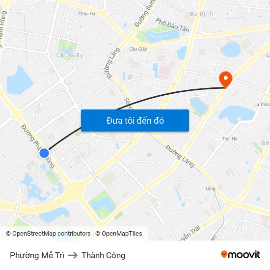 Phường Mễ Trì to Thành Công map