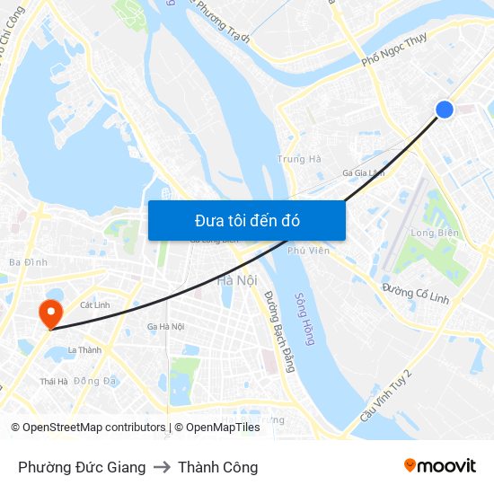 Phường Đức Giang to Thành Công map