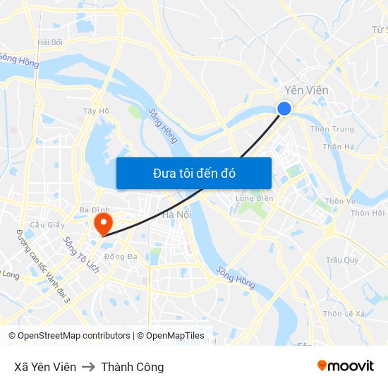 Xã Yên Viên to Thành Công map