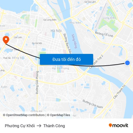 Phường Cự Khối to Thành Công map