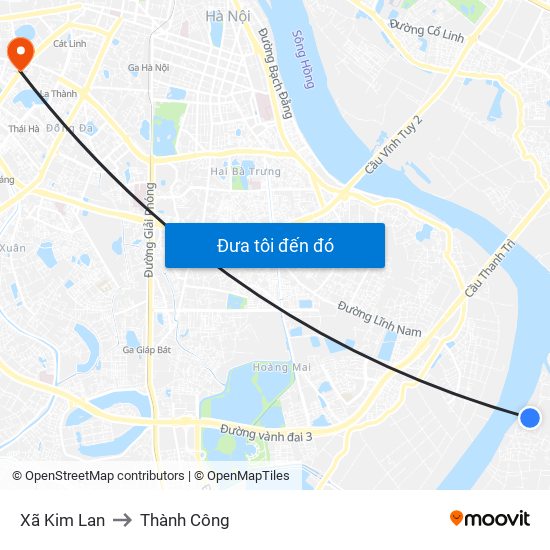 Xã Kim Lan to Thành Công map