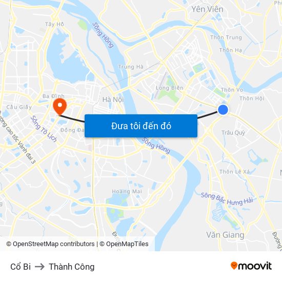 Cổ Bi to Thành Công map