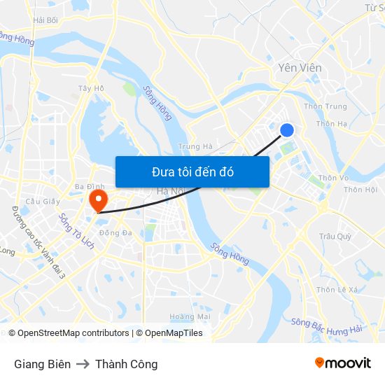 Giang Biên to Thành Công map