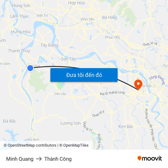Minh Quang to Thành Công map