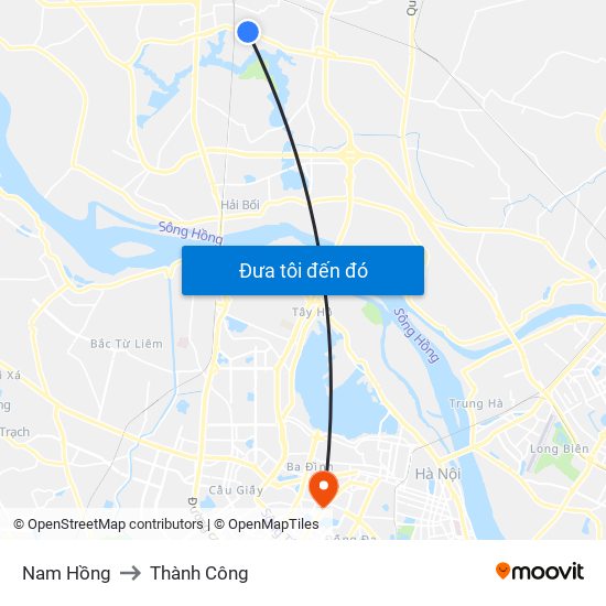 Nam Hồng to Thành Công map