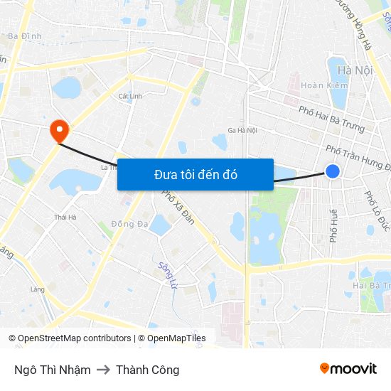 Ngô Thì Nhậm to Thành Công map