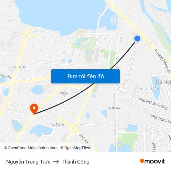 Nguyễn Trung Trực to Thành Công map