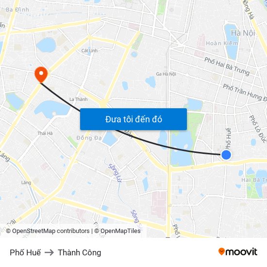 Phố Huế to Thành Công map