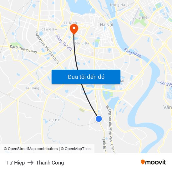 Tứ Hiệp to Thành Công map