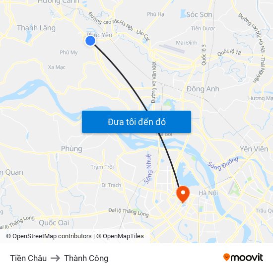 Tiền Châu to Thành Công map