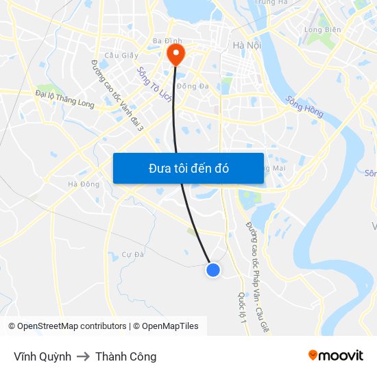 Vĩnh Quỳnh to Thành Công map