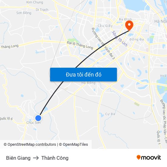 Biên Giang to Thành Công map