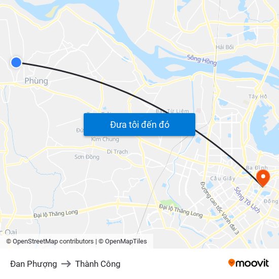 Đan Phượng to Thành Công map