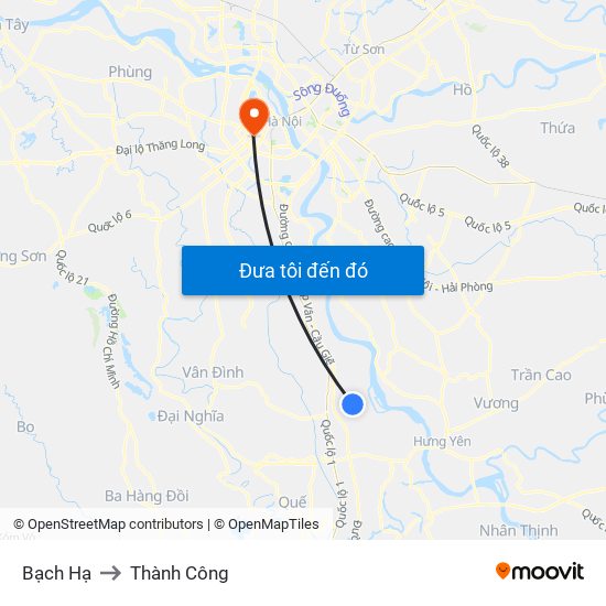 Bạch Hạ to Thành Công map