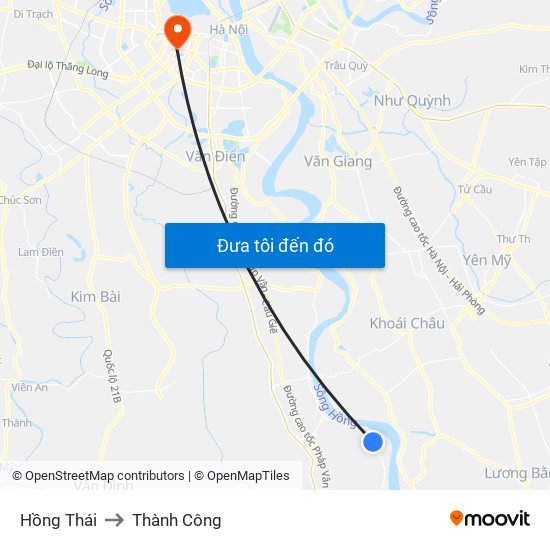 Hồng Thái to Thành Công map