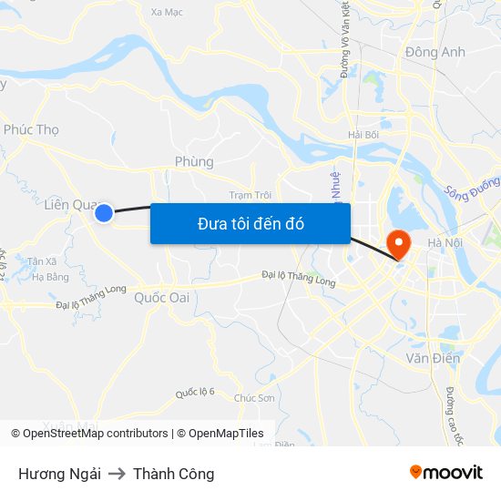 Hương Ngải to Thành Công map