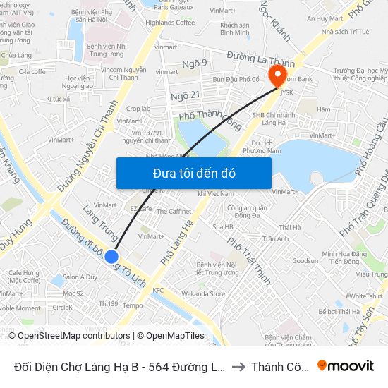 Đối Diện Chợ Láng Hạ B - 564 Đường Láng to Thành Công map