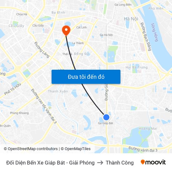 Đối Diện Bến Xe Giáp Bát - Giải Phóng to Thành Công map