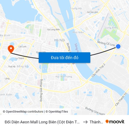 Đối Diện Aeon Mall Long Biên (Cột Điện T4a/2a-B Đường Cổ Linh) to Thành Công map