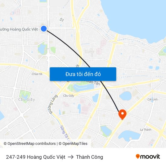 247-249 Hoàng Quốc Việt to Thành Công map