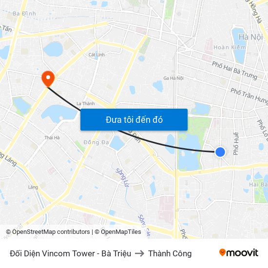 Đối Diện Vincom Tower - Bà Triệu to Thành Công map