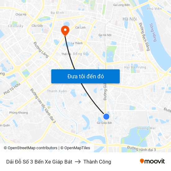 Dải Đỗ Số 3 Bến Xe Giáp Bát to Thành Công map