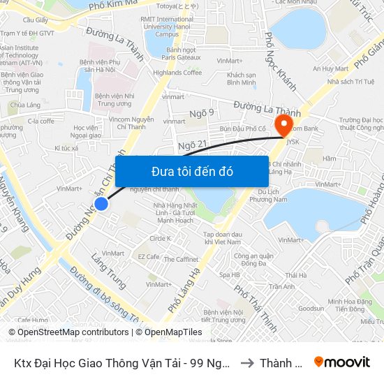 Ktx Đại Học Giao Thông Vận Tải - 99 Nguyễn Chí Thanh to Thành Công map