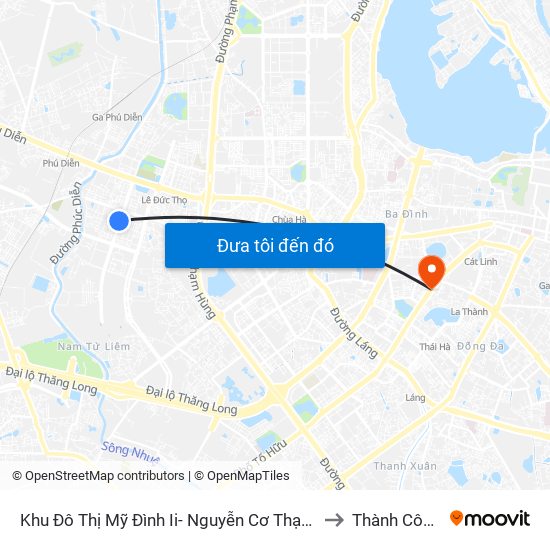 Khu Đô Thị Mỹ Đình Ii- Nguyễn Cơ Thạch to Thành Công map