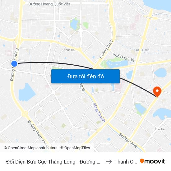 Đối Diện Bưu Cục Thăng Long - Đường Phạm Hùng to Thành Công map