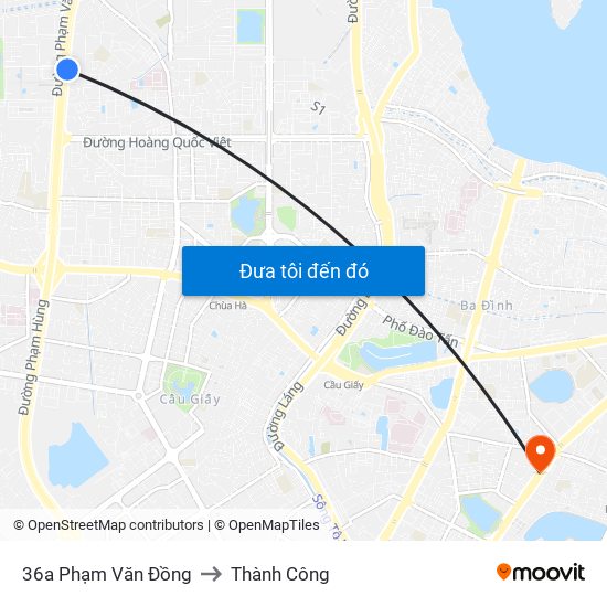 36a Phạm Văn Đồng to Thành Công map