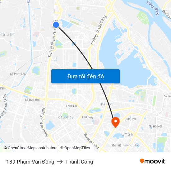 189 Phạm Văn Đồng to Thành Công map