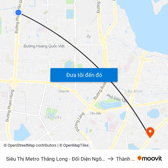 Siêu Thị Metro Thăng Long - Đối Diện Ngõ 599 Phạm Văn Đồng to Thành Công map