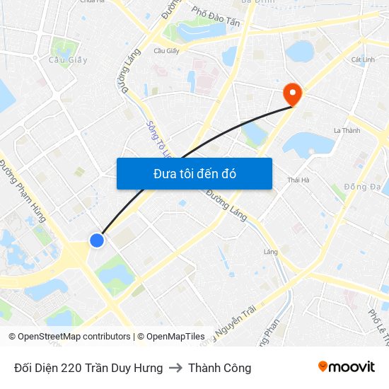 Đối Diện 220 Trần Duy Hưng to Thành Công map