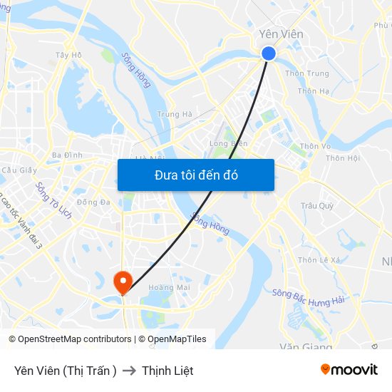 Yên Viên (Thị Trấn ) to Thịnh Liệt map