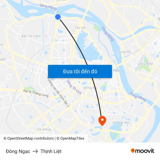 Đông Ngạc to Thịnh Liệt map