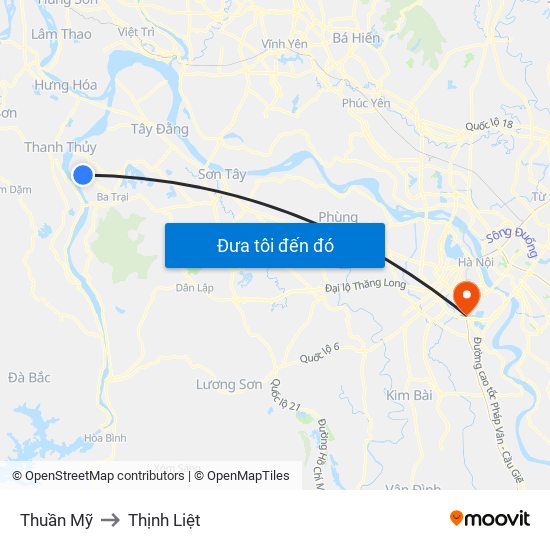 Thuần Mỹ to Thịnh Liệt map