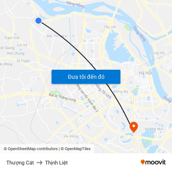 Thượng Cát to Thịnh Liệt map