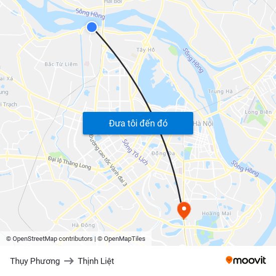 Thụy Phương to Thịnh Liệt map