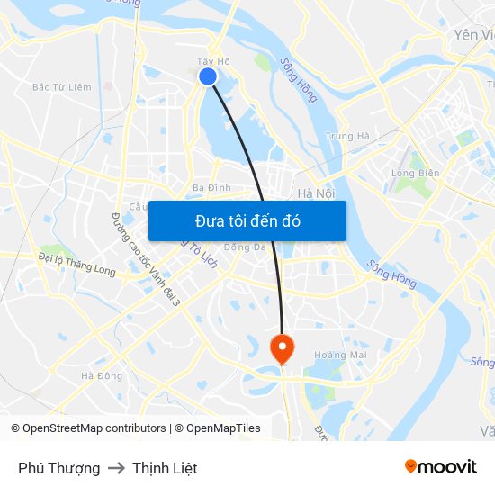 Phú Thượng to Thịnh Liệt map