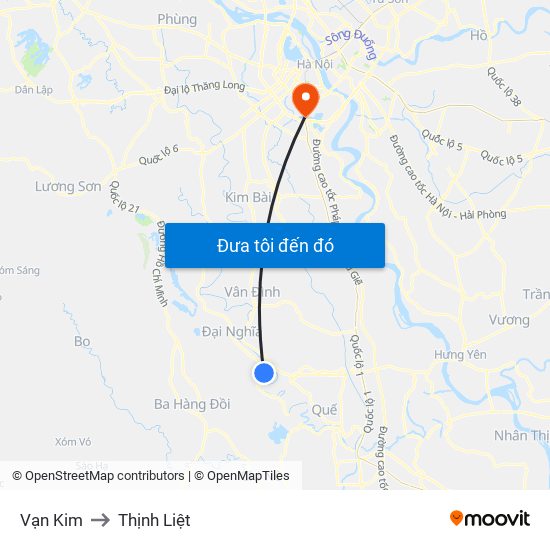Vạn Kim to Thịnh Liệt map