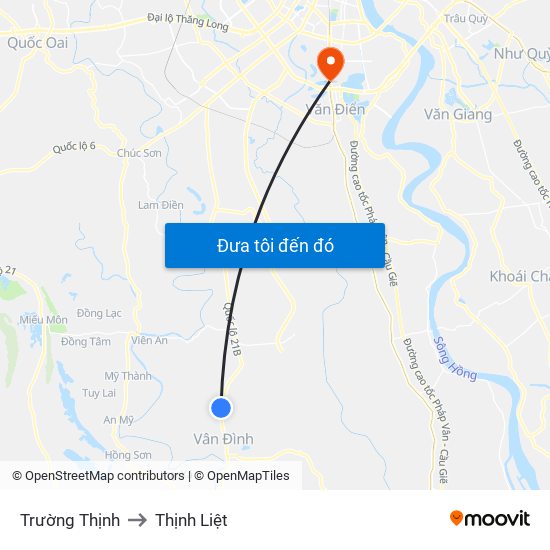 Trường Thịnh to Thịnh Liệt map